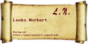 Lesko Norbert névjegykártya